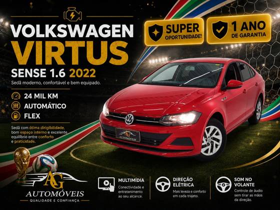 VOLKSWAGEN VIRTUS 1.6 MSI SENSE TOTAL FLEX AUTOMÁTICO VOLKSWAGEN VIRTUS 1.6 MSI SENSE TOTAL FLEX AUTOMÁTICO
